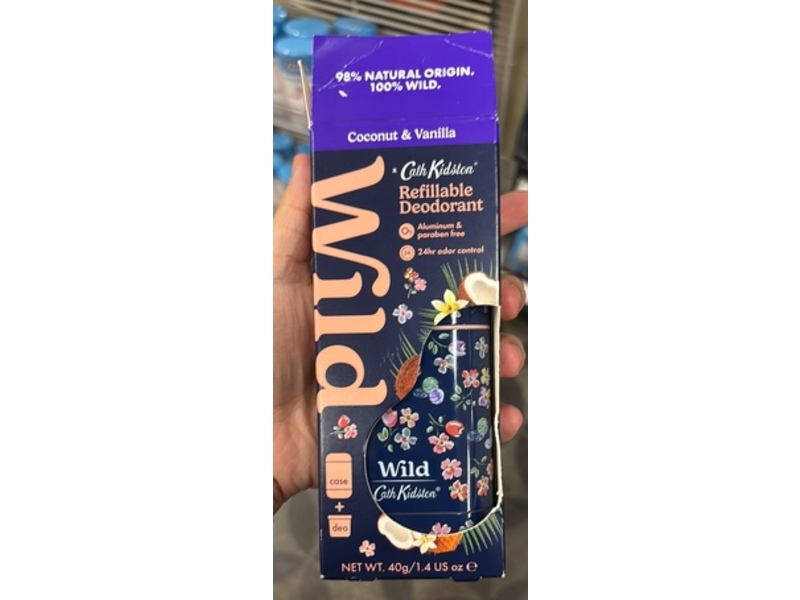 Wild Refillable Deodorant, Coconut & Vanilla, 1.4 oz/40 g