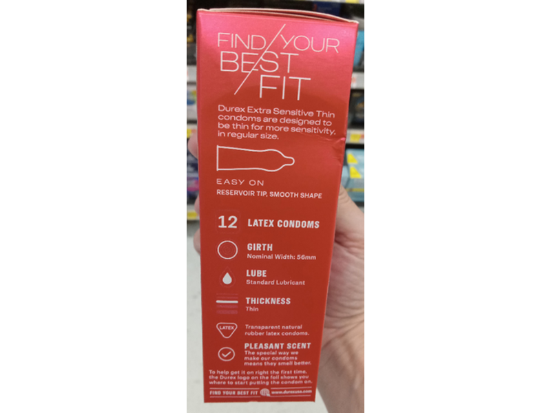 Durex Extra Sensitive Thin Condoms, 12 Count Ingredients and Reviews