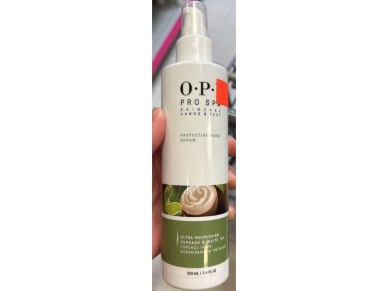 O.P.I Pro Spa Protective Hand Serum, Cupuacu & White Tea, 7.6 fl oz/225 mL