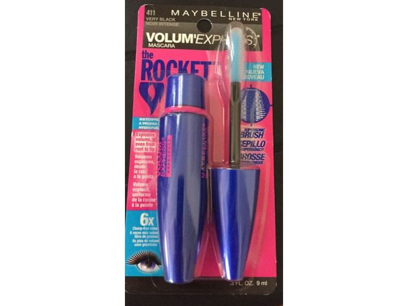 Maybelline New York Volume' Express The Rocket Waterproof Mascara, 411 Very Black, 0.3 fl oz/9 mL, Pack Of 2