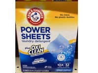Arm & Hammer Laundry Detergent Power Sheets, Clean Cotton Scent, 104 Loads, 52 Count - thumbnail 2