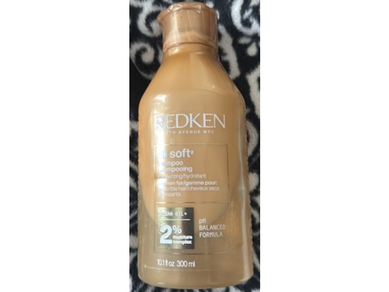 Redken All Soft Moisturizing Shampoo, Argan Oil + 2% Moisture Complex, 10.1 fl oz/300 mL