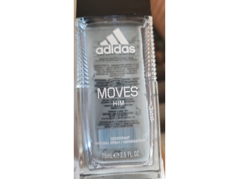 Adidas Deodorant Natural Spray, Moves Him, 2.5 fl oz/75 mL