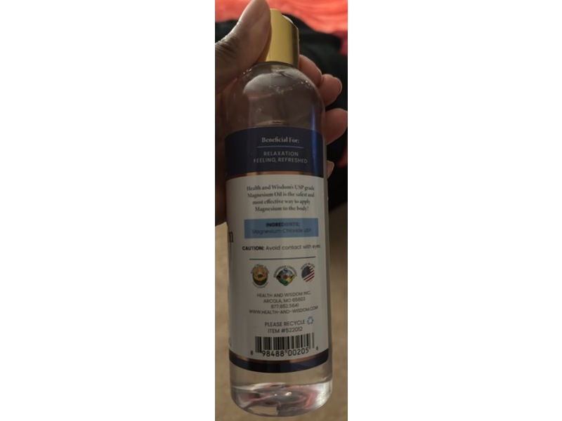 Health & Wisdom Topical Magnesium Oil, 12 fl oz/355 mL