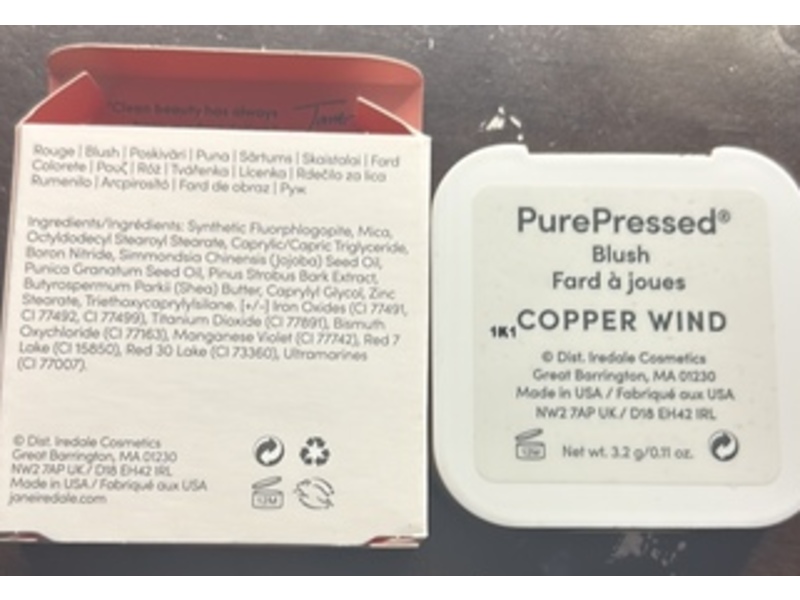 Jane Iredale PurePressed Blush, Copper Wind, 0.11 oz/3.2 g