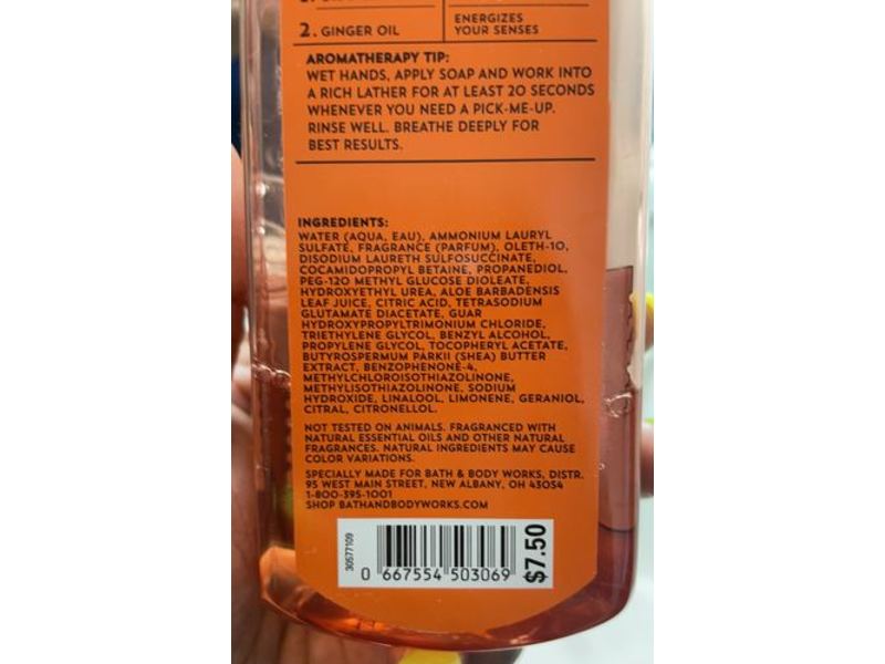 Bath & Body Works Aromatherapy Energy Gentle Foaming Hand Soap, Orange Ginger, 8.75 fl oz/259 mL
