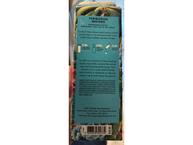 Bath & Body Works Gentle & Clean Foaming Hand Soap Refill, Turquoise Waters, 32 fl oz/946 mL