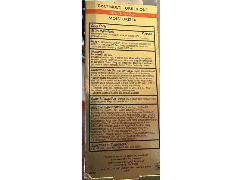 RoC Multi Correxion Revive + Glow Moisturizer, Vitamin C, SPF 30, 1.7 fl oz/50 mL