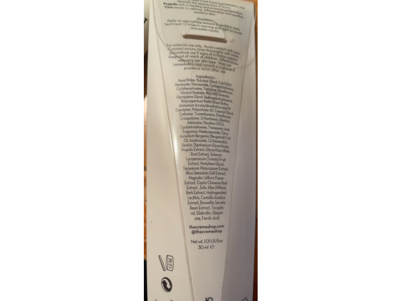 The Crème Shop Spot Treatment, Tranexamic Acid + Propolis + Cica, 30 mL