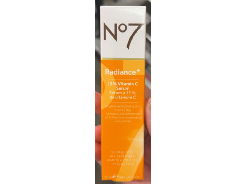 No7 Radiance+ Serum, Vitamin C, 0.84 fl oz/25 mL