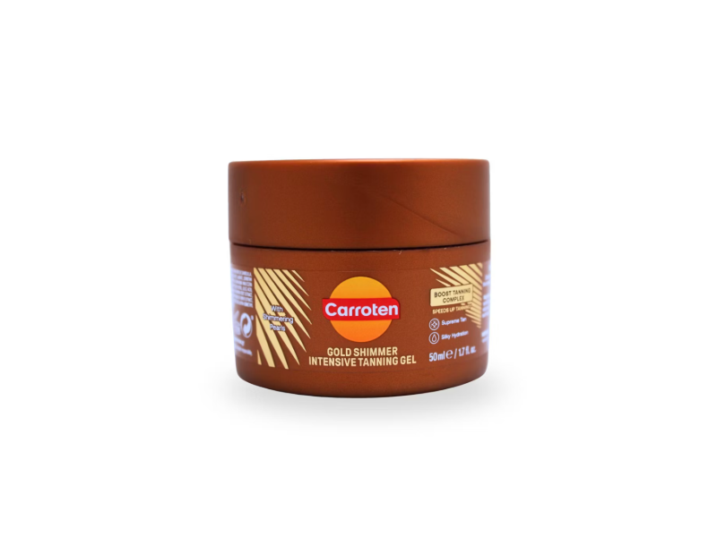 Carroten Intensive Tanning Gel, Gold Shimmer, 1.7 fl oz/50 mL