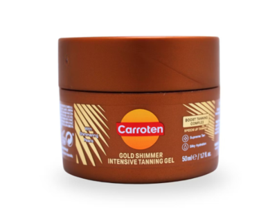 Carroten Intensive Tanning Gel, Gold Shimmer, 1.7 fl oz/50 mL