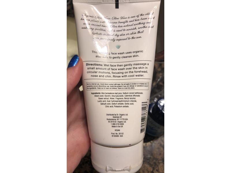 Dr.Organic Aloe Vera Hydrating Face Wash, 5.1 fl oz/150 mL