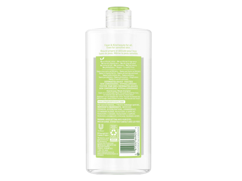 Simple Kind To Skin Micellar Cleansing Water, 13.5 fl oz/400 mL, Pack Of 6