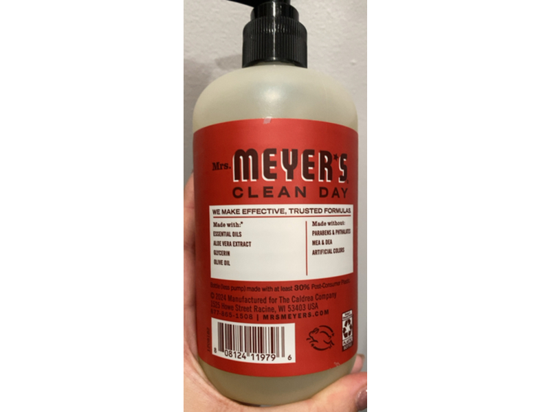 Mrs. Meyer's Clean Day Limited Edition Scent Hand Soap, Tomato Vine Scent, 12.5 fl oz/370 mL