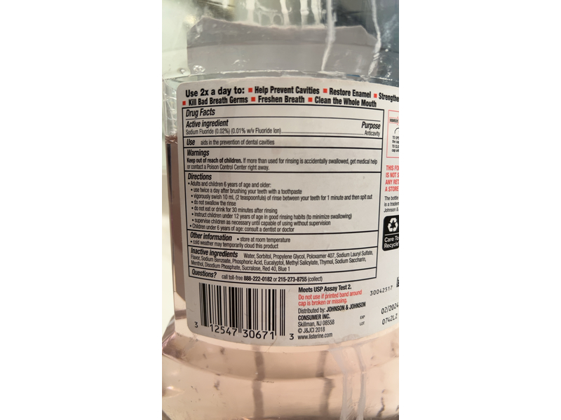 Listerine Total Care Fluoride Mouthwash, Mint Flavor, 1.8 fl oz, Pack Of 2