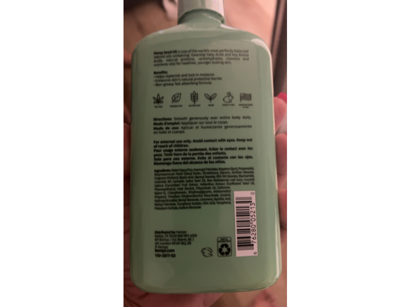 Hempz Herbal Body Moisturizer Lotion, Cucumber & Aloe, 17 fl oz/500 mL