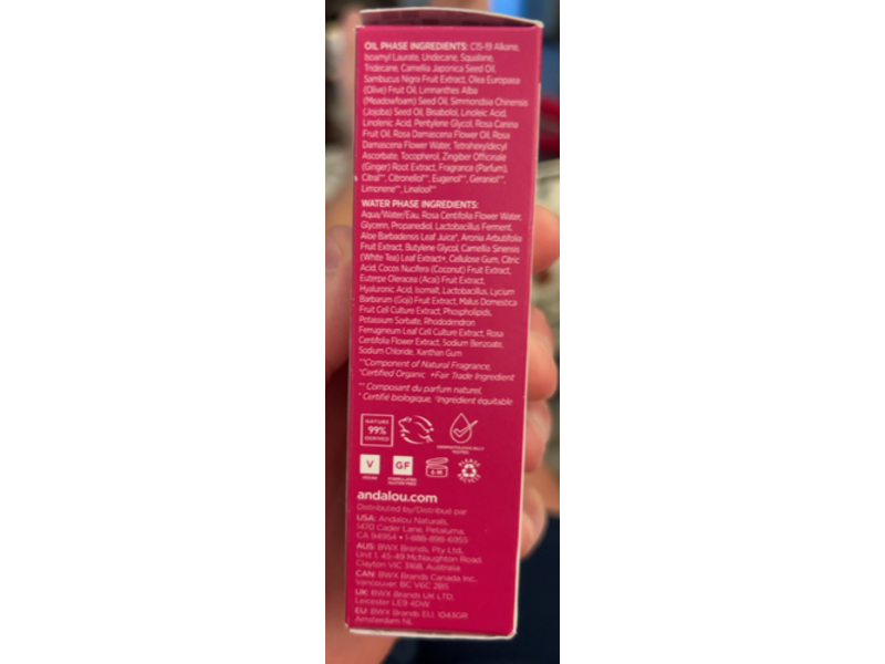 Andalou Naturals 1000 Roses Fresh + Dewy 2 In 1 Serum, 1 fl oz/30 mL