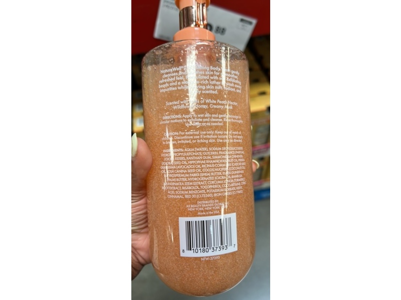 NatureWell Exfoliating Body Wash, White Peach, 33 fl oz/975 mL
