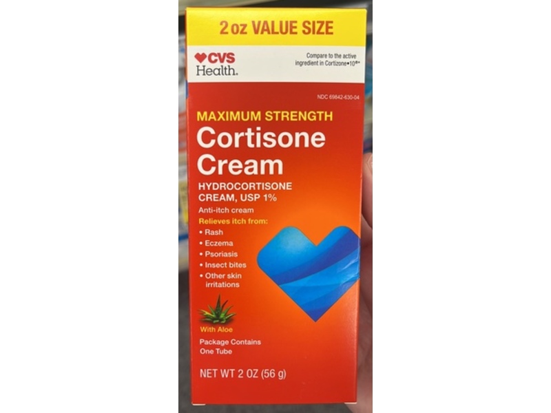 CVS Health Cortisone Anti-Itch Cream, Aloe, 2 oz/56 g