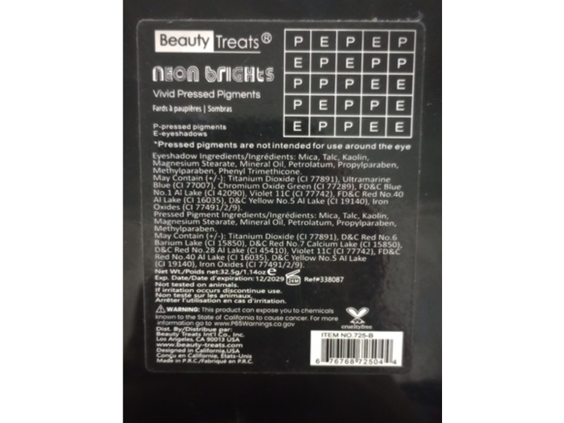 Beauty Treats Neon Brights Eyeshadow palette, 1.14 oz/32.5 g