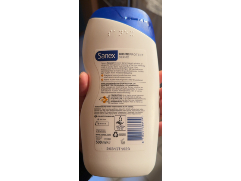 Sanex Biome Protect Dermo Natural Shower Cream, 500 mL