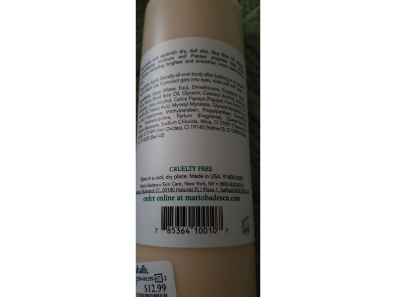 Mario Badescu Skin Care Body Lotion, Papaya , 16 fl oz/472 mL