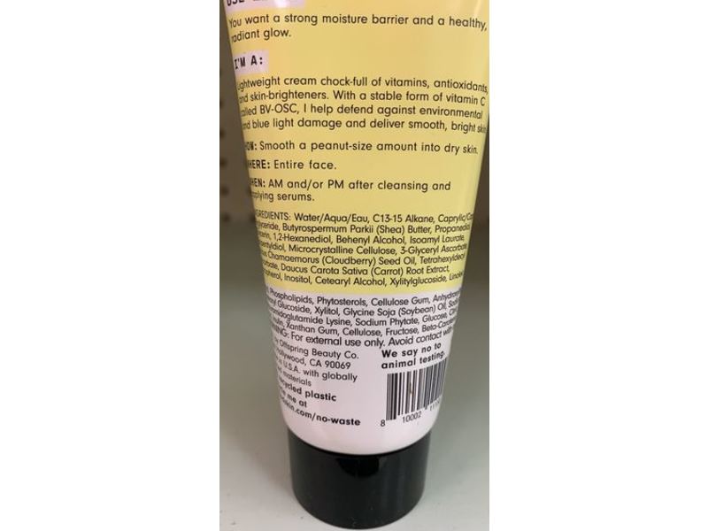 Versed Weekend Glow Daily Brightening Moisturizer Vitamin C + Cloudberry Oil, 2 fl oz/60 mL