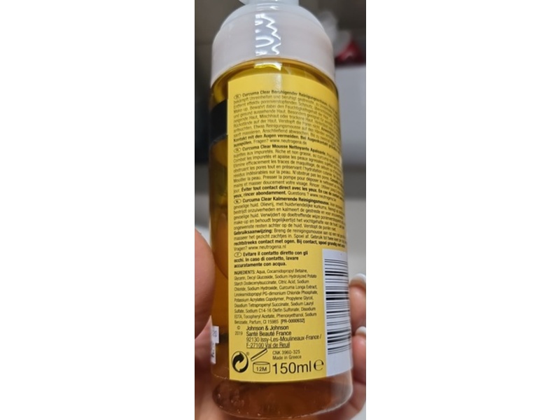 Neutrogena Curcuma Clear Facial Cleansing, 150 mL