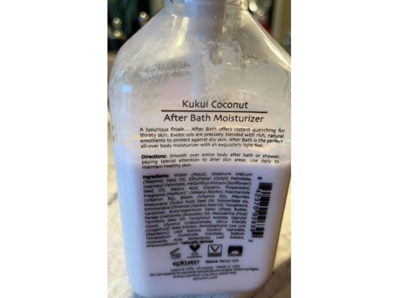 Epicuren Discovery After Bath Moisturizer, Kukui Coconut, 16 fl oz/473 mL