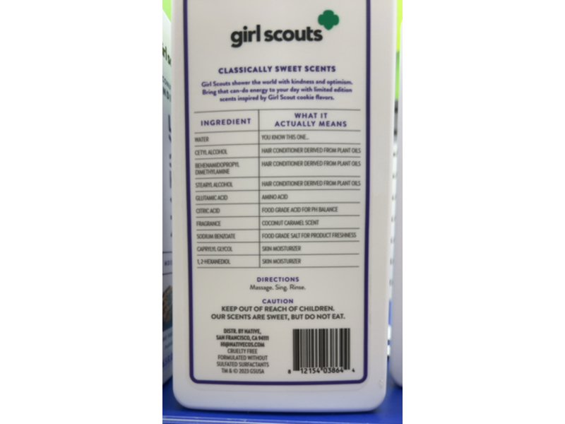Native Girl Scouts Moisturizing Conditioner, Coconut Caramel, 16.5 fl oz/487 mL