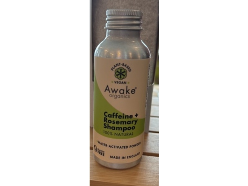 Awake Organics Shampoo Powder, Caffeine + Rosemary, 1.94 fl oz/55 mL