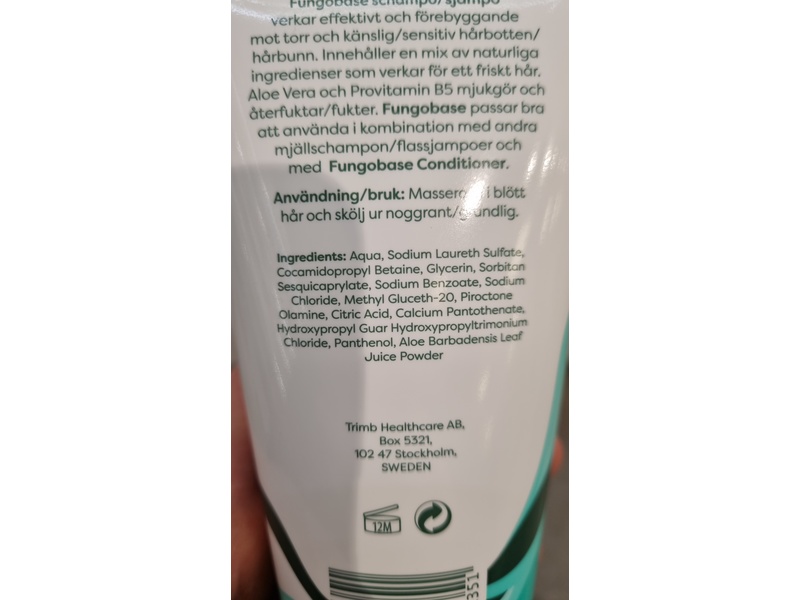 Fungobase Dry & Sensitive Scalp Shampoo, 200 mL