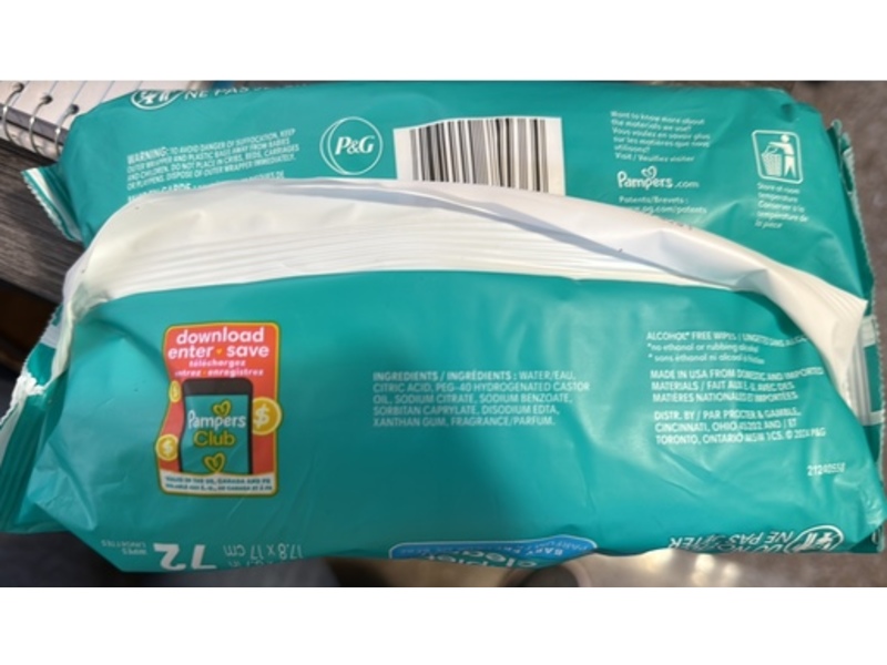 Pampers Complete Clean Baby Wipes, Baby Fresh Scent, 72 Count