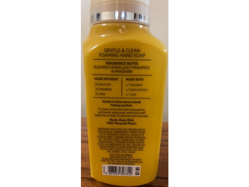 Bath & Body Works Foaming Hand Soap, Sun-Wash Citrus, 8.75 fl oz/259 mL