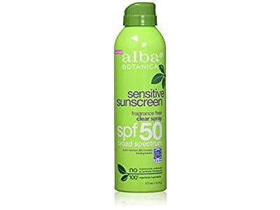 Alba Botanica Sensitive Sunscreen Clear Spray, Fragrance Free, SPF 50, 6 oz