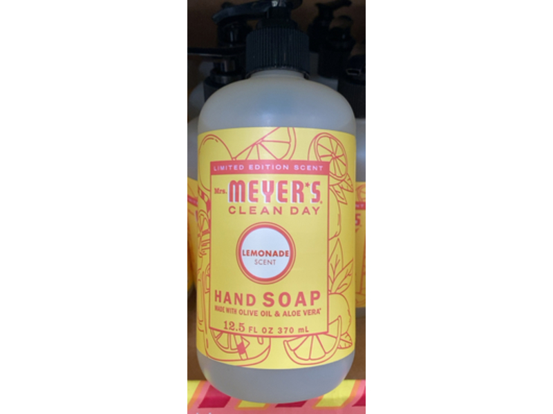 Mrs. Meyer's Clean Day Hand Soap, Lemonade Scent, 12.5 fl oz/370 mL
