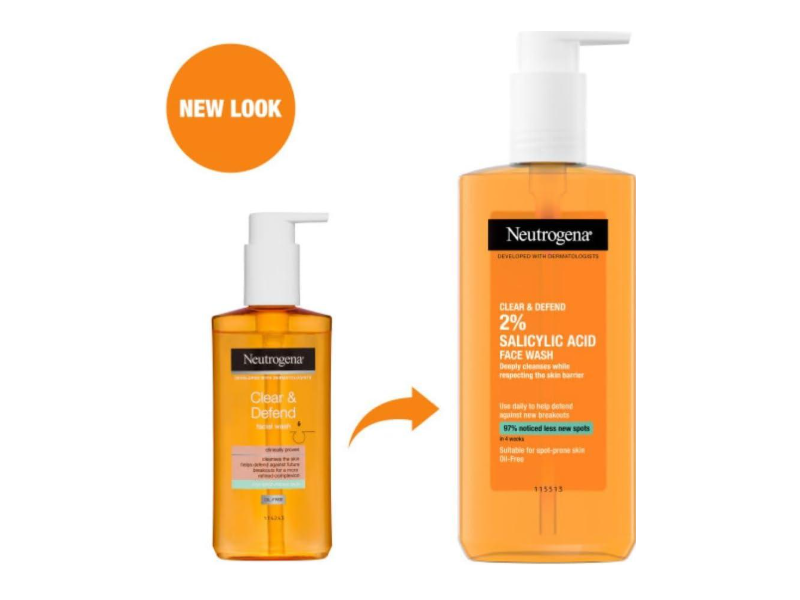 Neutrogena Clear & Defend Facial Wash, 2% Salicylic Acid, 200 mL