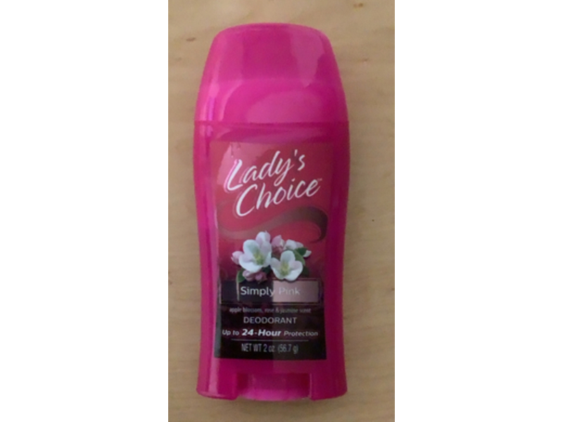 Lady's Choice Simply Pink Deodorant, Apple Blossom+Rose&Jasmine Scent, 2 oz/56.7 g