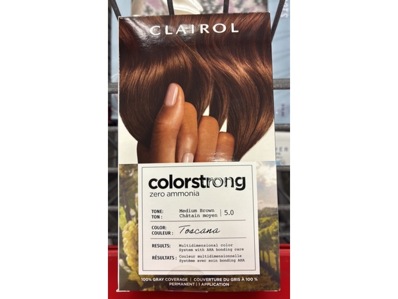 Clairol ColorStrong Permanent Hair Dye, 5.0 Medium Brown-Toscana, 1 Application