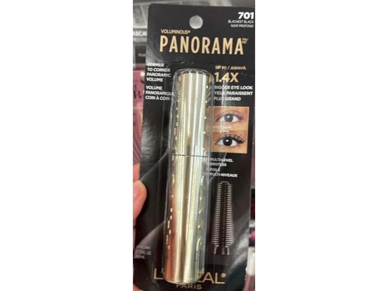 L'Oreal Paris Voluminious Panorama Mascara, 701 Blackest Black, 0.33 fl oz/9.9 mL