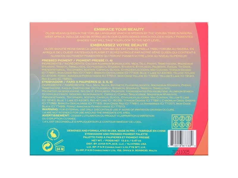 Juvia's Place Eyeshadow Palette, Olori 1, 13.2 g