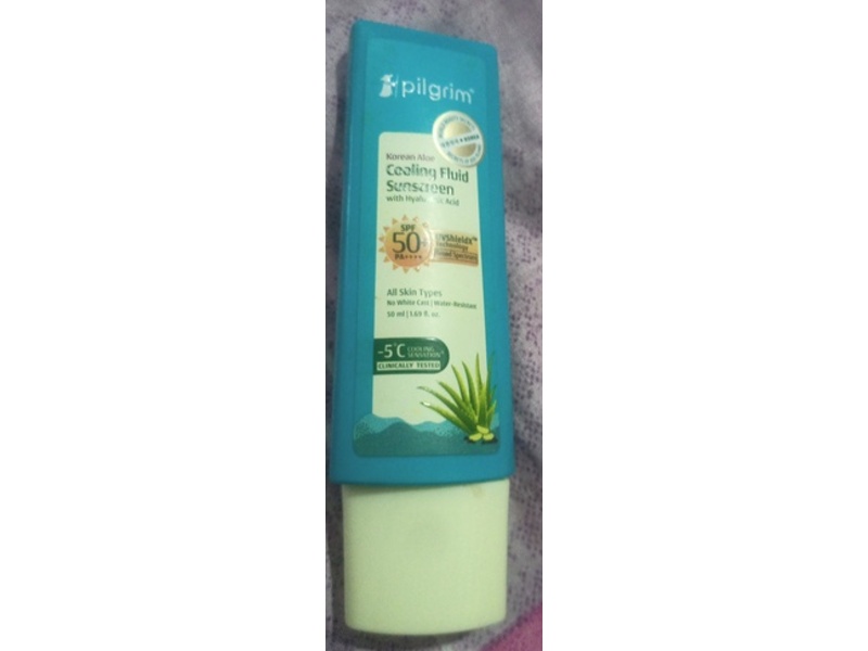 Pilgrim Korean Aloe Cooling Fluid Sunscreen, SPF 50+, 1.69 fl oz/50 mL