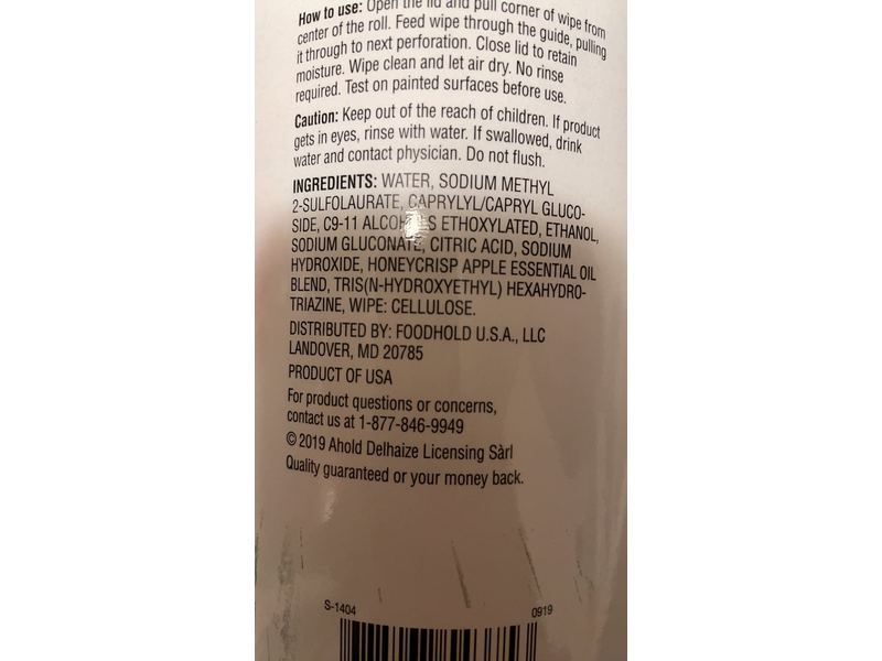 Nature's Promise Surface Cleaning Wipes, Honeycrisp Apple, Free From, 75 Count