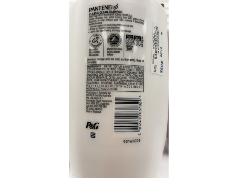 Pantene Pro-V Classic Clean Shampoo, 900 mL