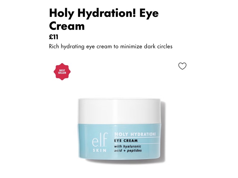 E.l.f. Skin Holy Hydration Eye Cream, Hyaluronic Acid + Peptides