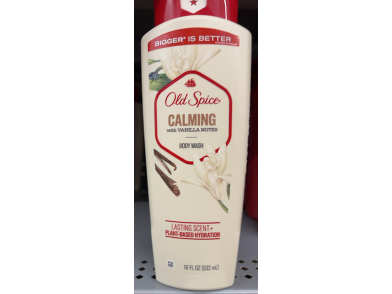 Old Spice Men's Body Wash, Calming Vanilla Notes, 18 fl oz/532 mL