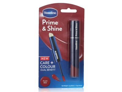 Vaseline Prime & Shine Plum Lip Balm + Lip GLoss Kit, Plum Red