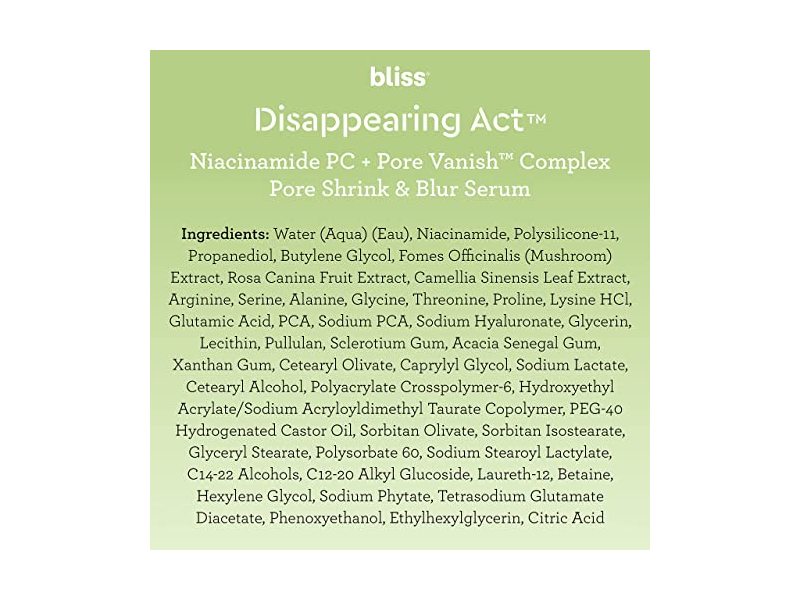 Bliss Disappearing Act Niacinamide Pore Vanish, 1.0 fl oz/30 mL