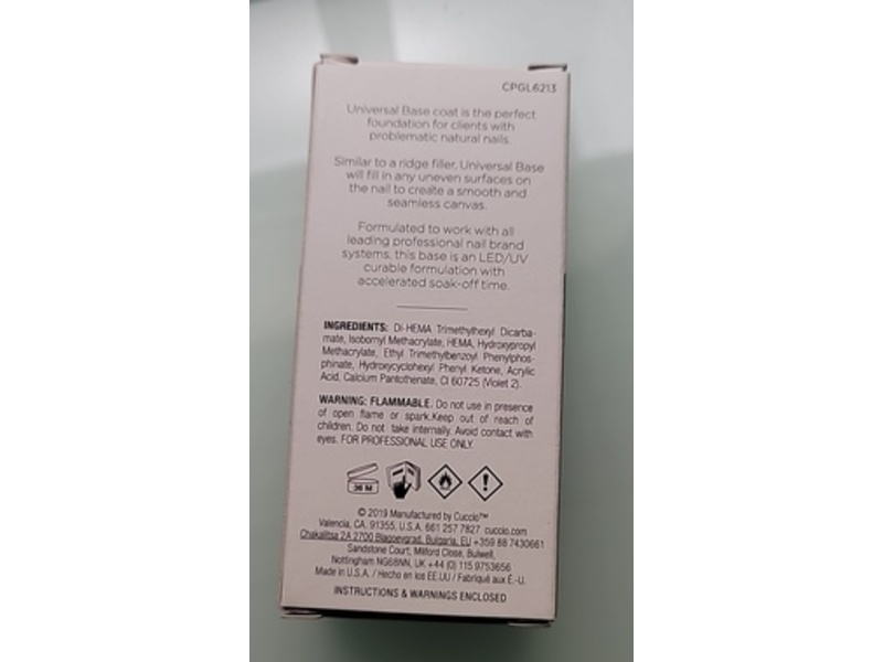 Cuccio Universal Soak-Off Base Coat, 0.43 fl oz/13 mL